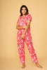 Cute Cat Flower Half Sleeve Pyjama Set