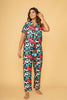 Abstract Pattern Half Sleeve Pyjama Set