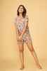 Colorful Flowers Half Sleeve Shorts Set
