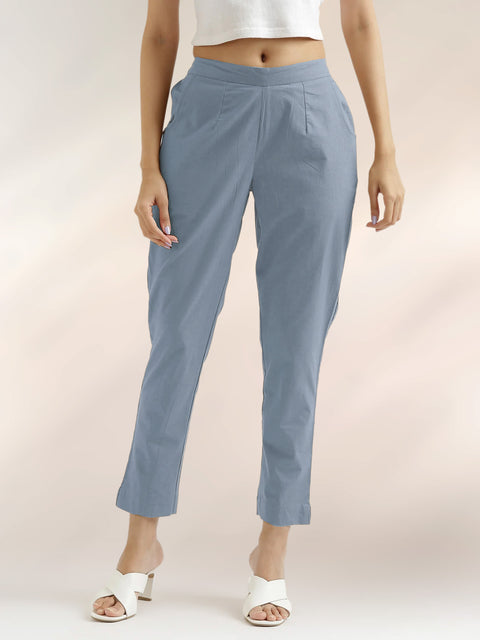 Women's Cotton Trouser Pant - Regular Fit for Office, School, and Casual Wear