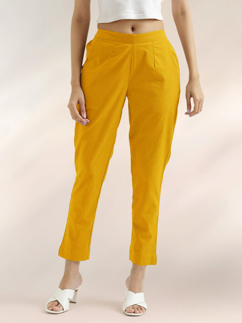Women's Cotton Trouser Pant - Regular Fit for Office, School, and Casual Wear