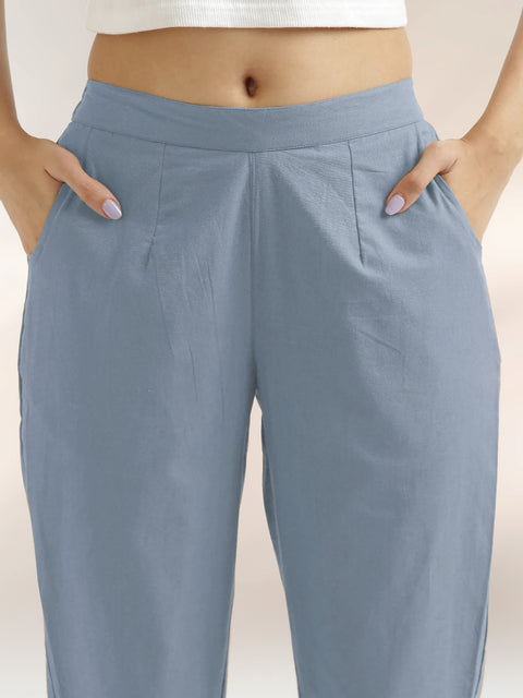 Women's Cotton Trouser Pant - Regular Fit for Office, School, and Casual Wear