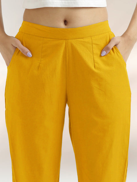 Women's Cotton Trouser Pant - Regular Fit for Office, School, and Casual Wear