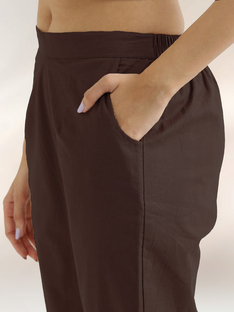 Women's Cotton Trouser Pant - Regular Fit for Office, School, and Casual Wear