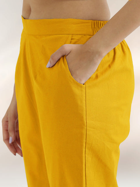 Women's Cotton Trouser Pant - Regular Fit for Office, School, and Casual Wear