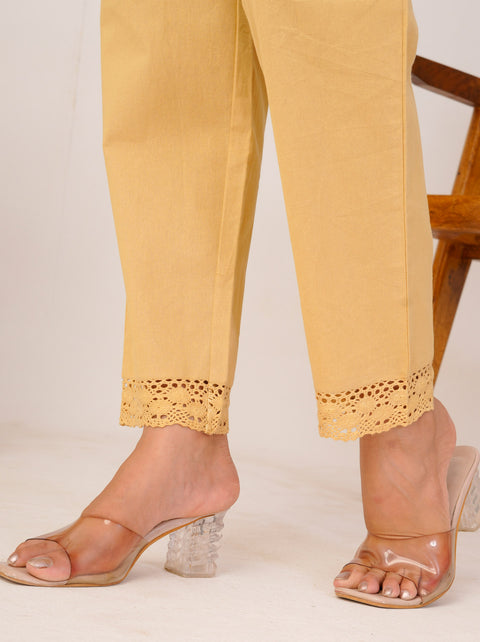 Disha Camel Cotton Trouser Pant