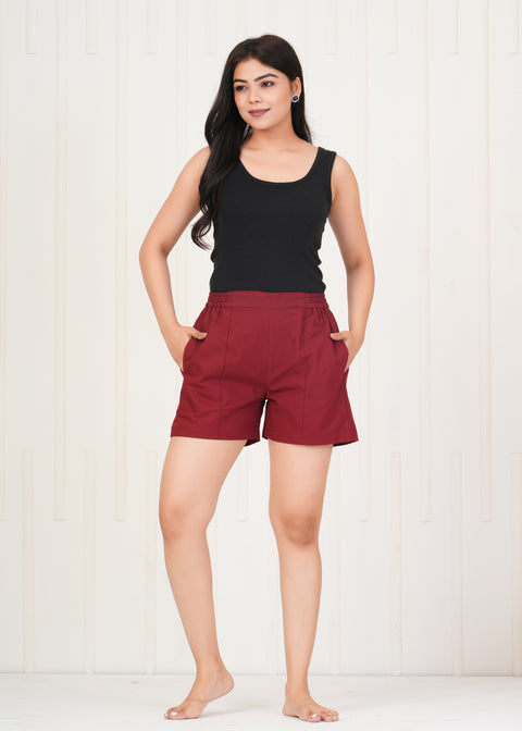 Women's Maroon Shorts