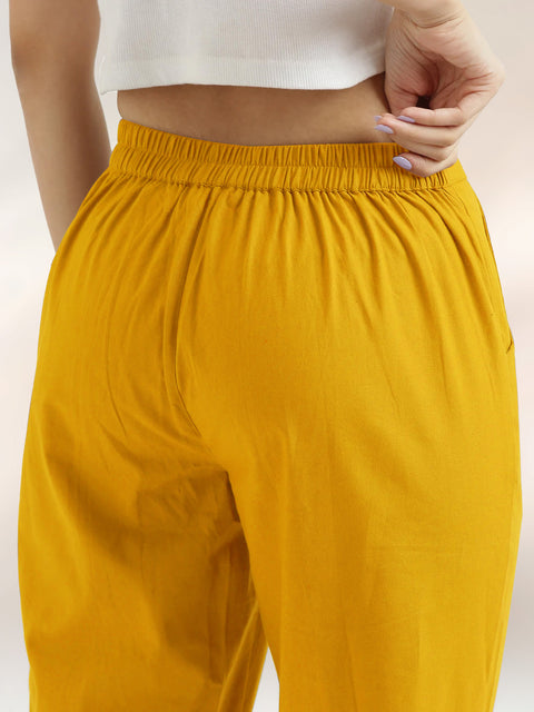 Women's Cotton Trouser Pant - Regular Fit for Office, School, and Casual Wear