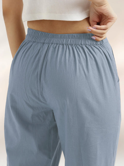 Women's Cotton Trouser Pant - Regular Fit for Office, School, and Casual Wear