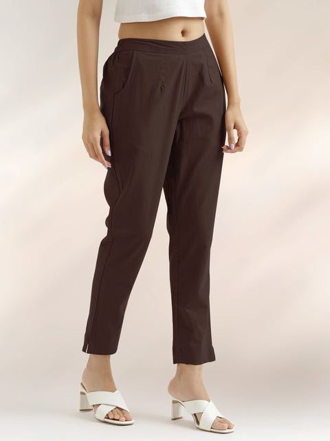 Women's Cotton Trouser Pant - Regular Fit for Office, School, and Casual Wear