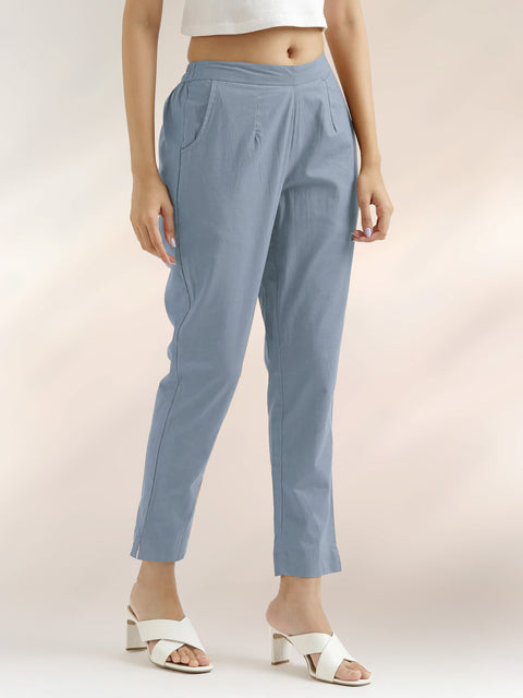 Women's Cotton Trouser Pant - Regular Fit for Office, School, and Casual Wear