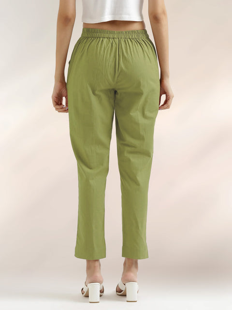 Women's Cotton Trouser Pant - Regular Fit for Office, School, and Casual Wear