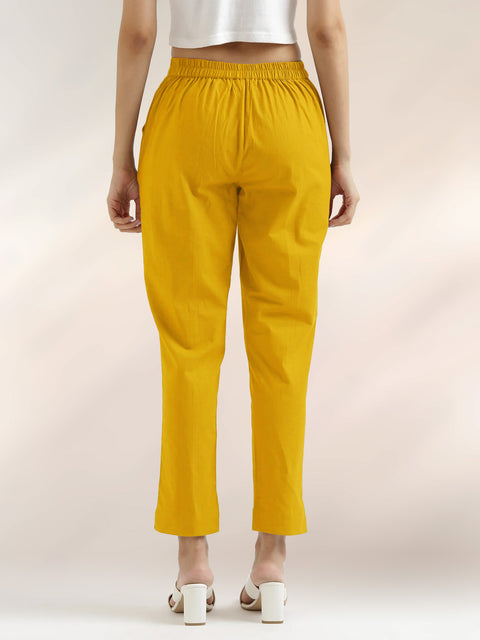 Women's Cotton Trouser Pant - Regular Fit for Office, School, and Casual Wear