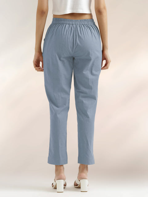 Women's Cotton Trouser Pant - Regular Fit for Office, School, and Casual Wear