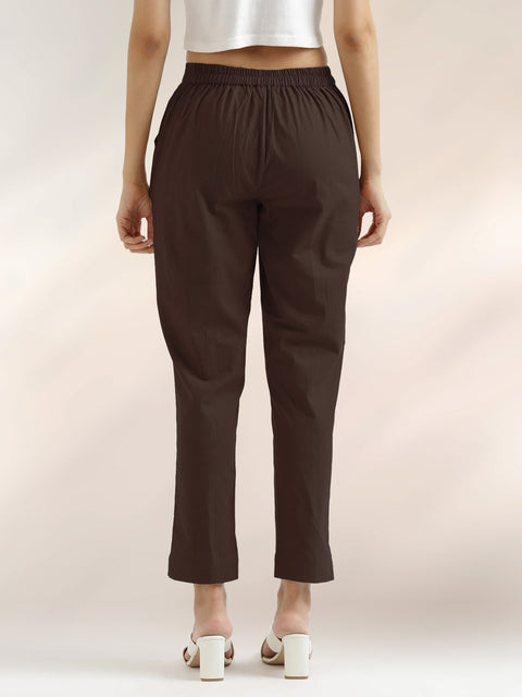 Women's Cotton Trouser Pant - Regular Fit for Office, School, and Casual Wear