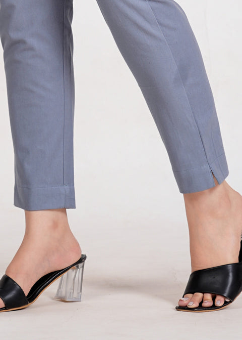 Women's Slate Grey Cotton Trouser Pant
