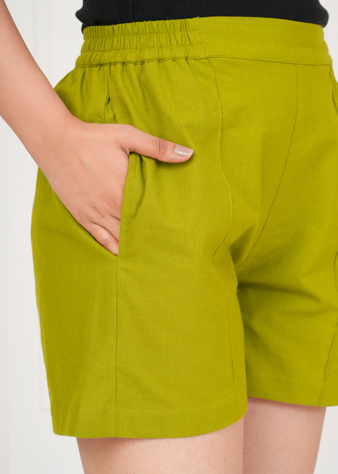 Women's Parrot Green Shorts