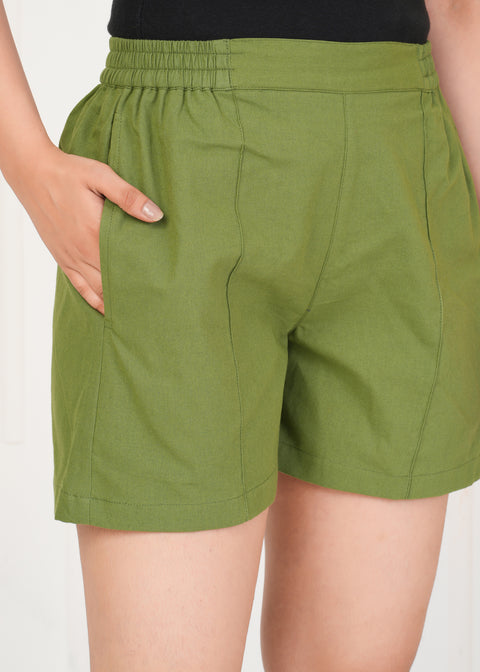 Women's Pista Green Shorts