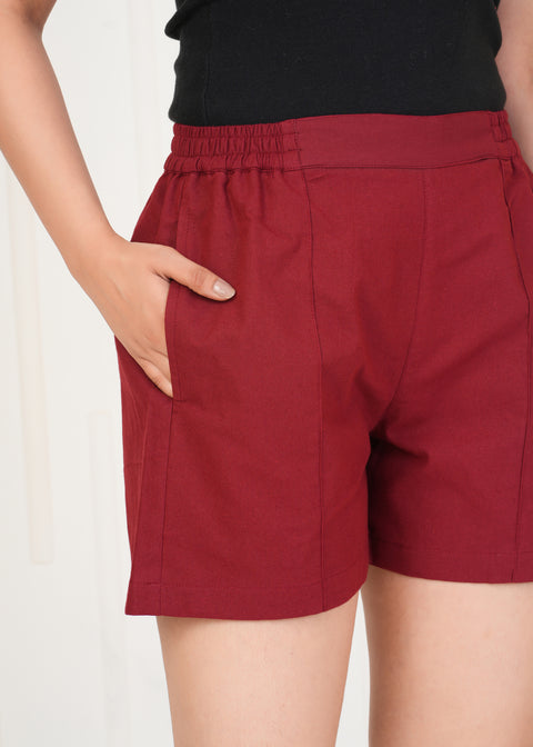 Women's Maroon Shorts