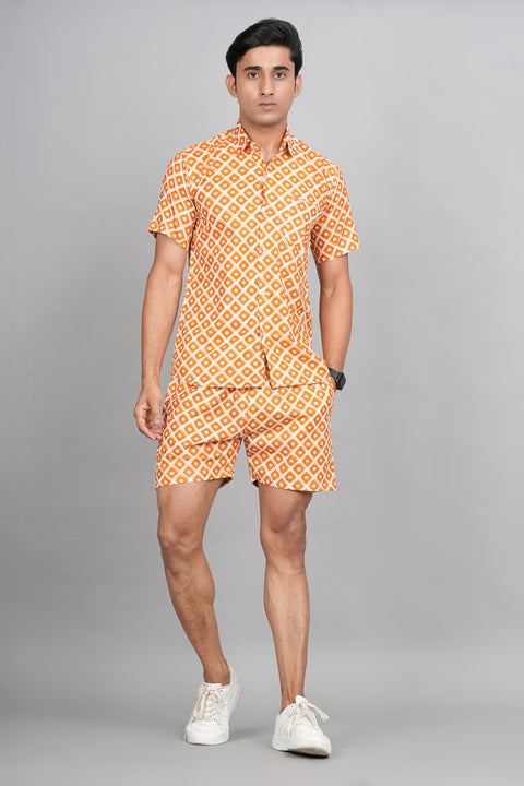 Mandarin Magic: Jaipuri Block Printed Shirt