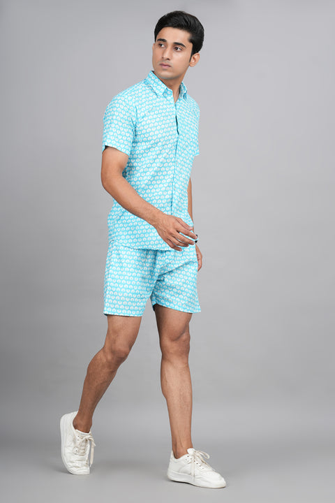 Floral Essence: White Flower Jaipuri Block Printed Shirt