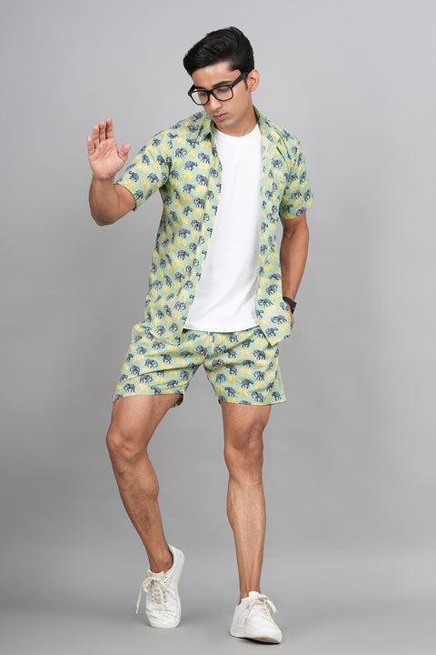 Elephant Jaipuri Block Printed Shirt