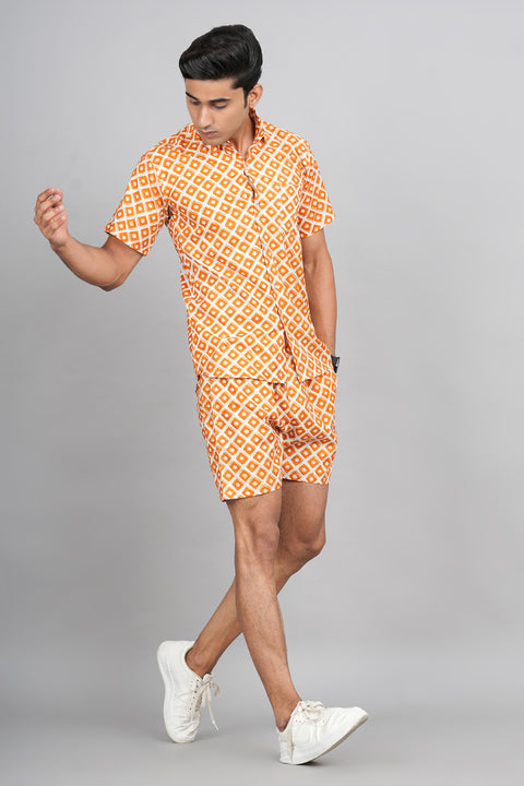 Mandarin Magic: Jaipuri Block Printed Shirt