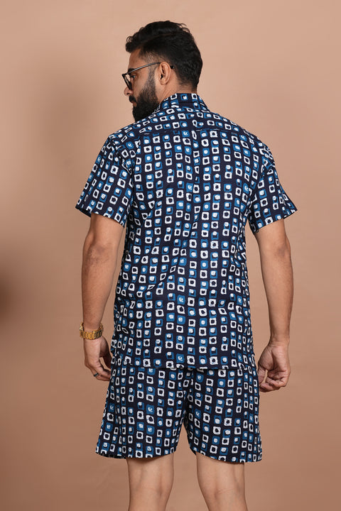 Stunning Geometric Print Blue Co-ords