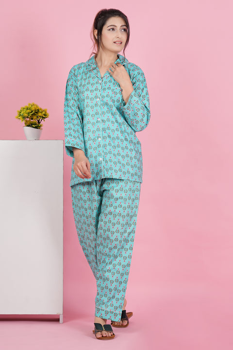 Parachute Adventure: Full Sleeve Pyjama Cotton Night Wear Set