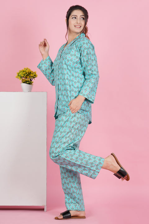 Parachute Adventure: Full Sleeve Pyjama Cotton Night Wear Set