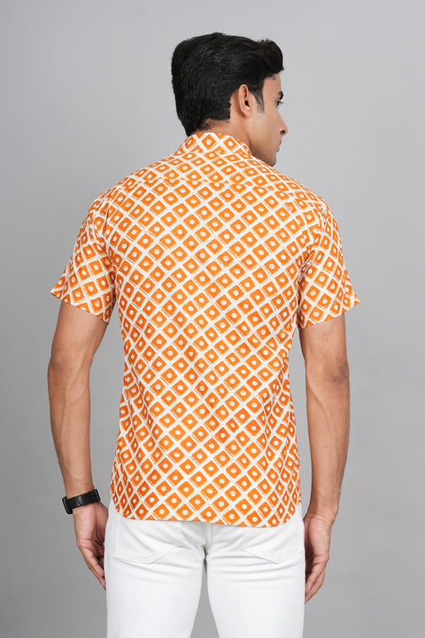 Mandarin Magic: Jaipuri Block Printed Shirt