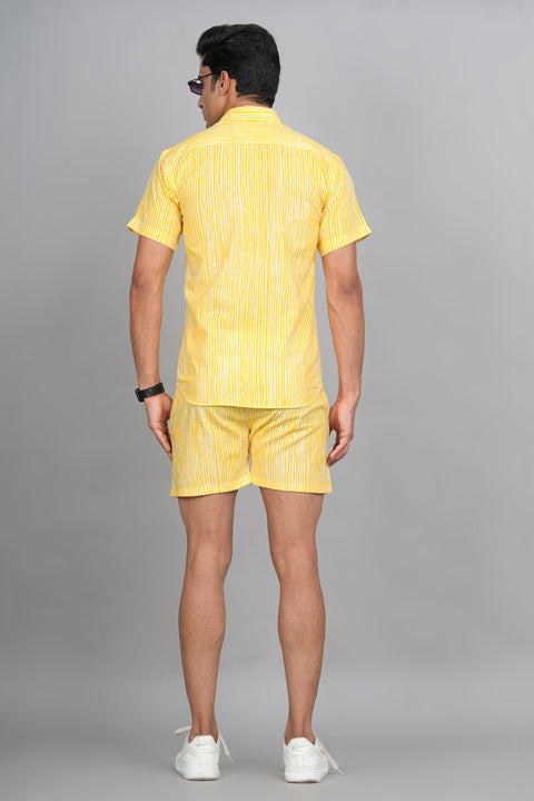 Sunshine Stripe: Yellow and White Printed Shirt
