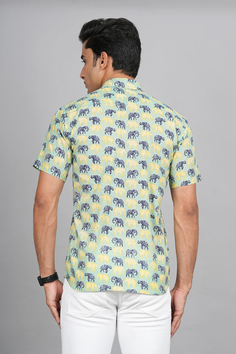 Elephant Jaipuri Block Printed Shirt