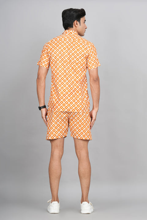 Mandarin Magic: Jaipuri Block Printed Shirt