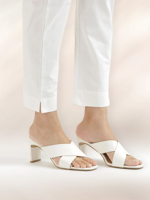 Women's White Cotton Trouser Pant