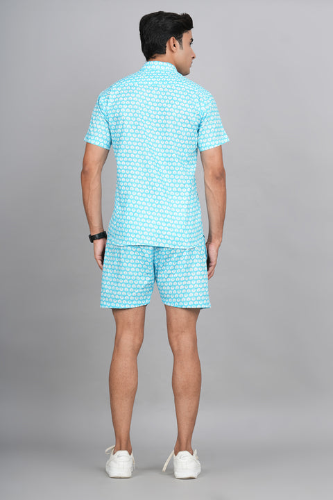 Floral Essence: White Flower Jaipuri Block Printed Shirt