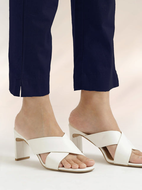 Women's Navy Blue Cotton Trouser Pant