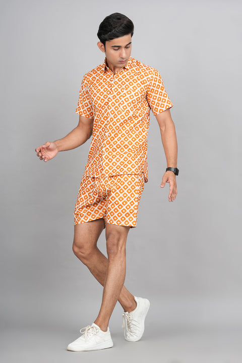 Mandarin Magic: Jaipuri Block Printed Shirt