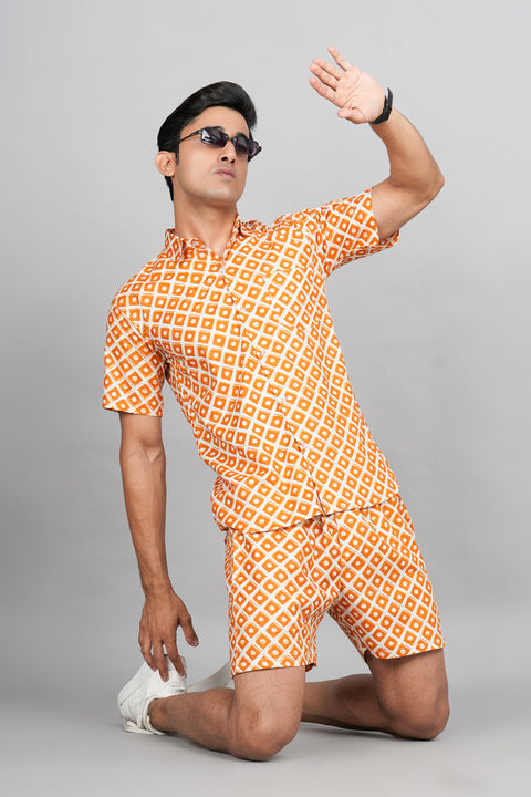 Mandarin Magic: Jaipuri Block Printed Shirt