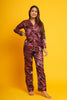 Resin Art Maroon Full Sleeve Pyjama Set