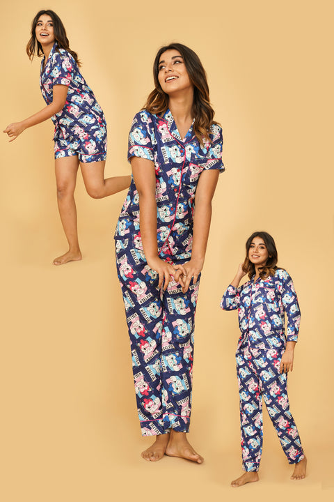 Kitty Selfie Combo Night Wear Set