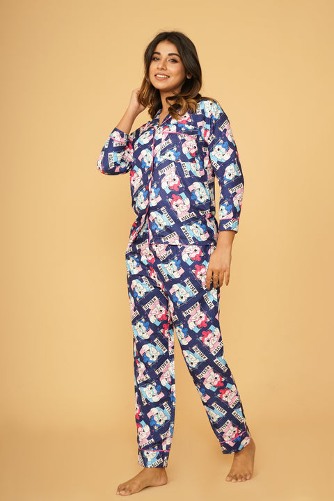 Kitty Selfie Full Sleeve Pyjama Set