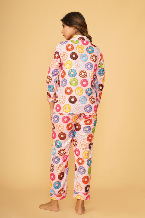 Colorful Donuts Combo Night Wear Set