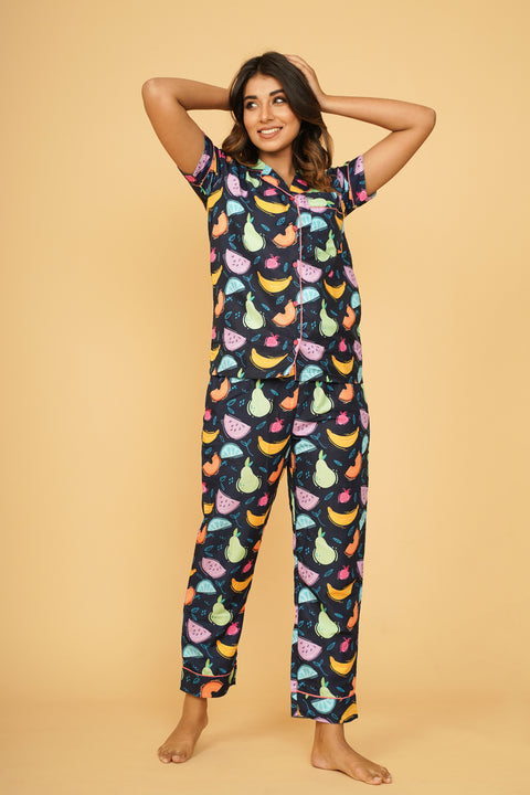 Fruit Pattern Half Sleeve Pyjama Set