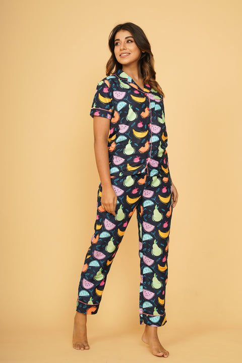 Fruit Pattern Half Sleeve Pyjama Set