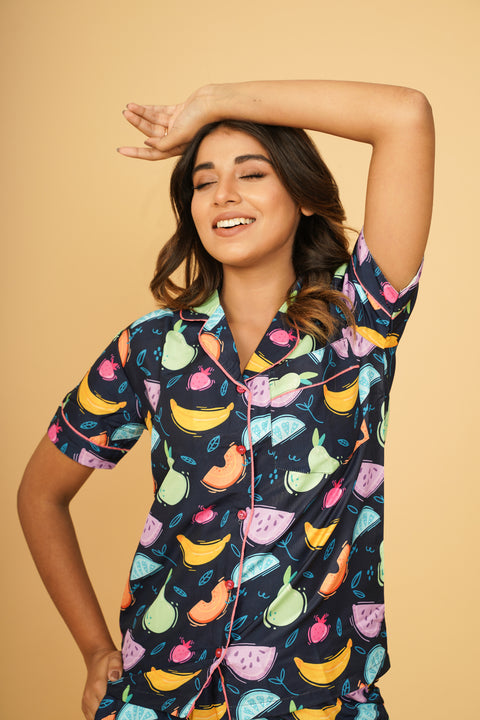 Fruit Pattern Half Sleeve Pyjama Set