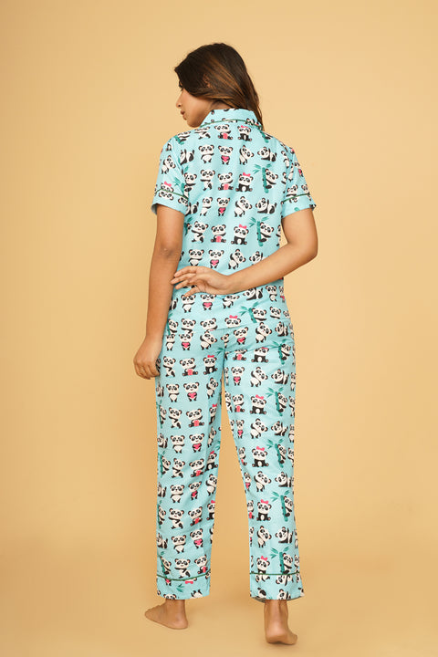 Cute Panda Poses Combo Night Wear Set