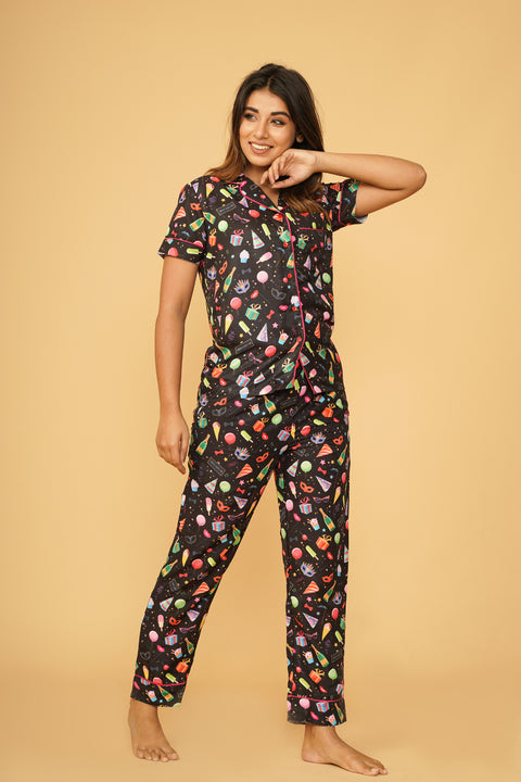 Party Props Half Sleeve Pyjama Set
