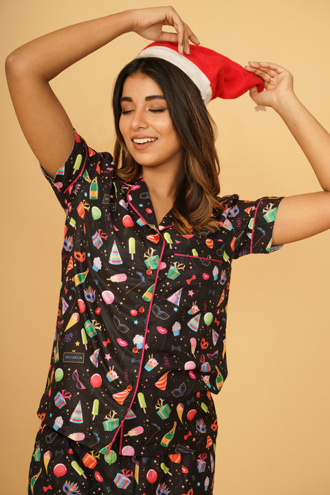 Party Props Half Sleeve Pyjama Set