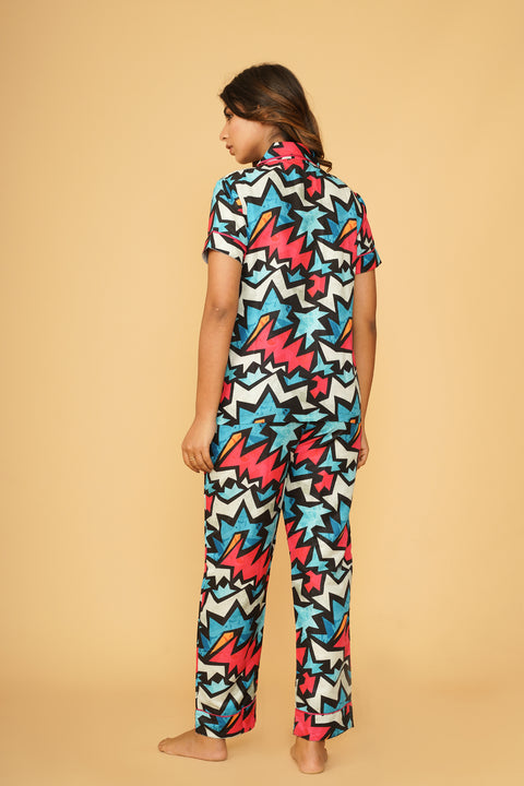 Abstract Pattern Combo Night Wear Set